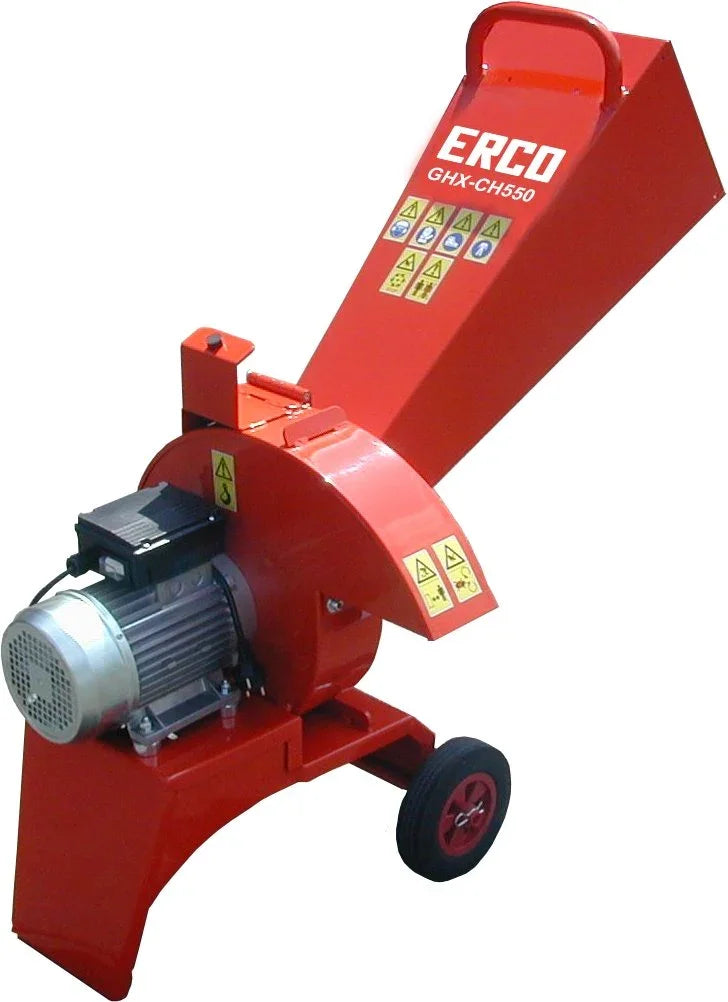 ERCO Elektro-Häcksler-Buschhacker GHX-CH550E mit Schnitzelmesser und Hammerschlegel