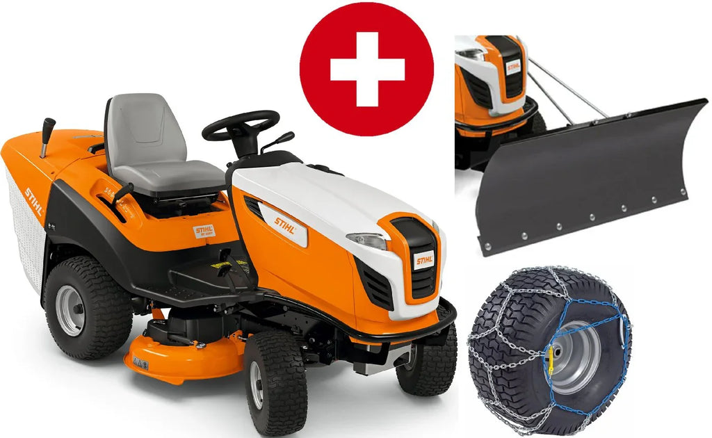 STIHL Rasentraktor RT 5097 Winterpaket mit Schneeschild und Schneeketten