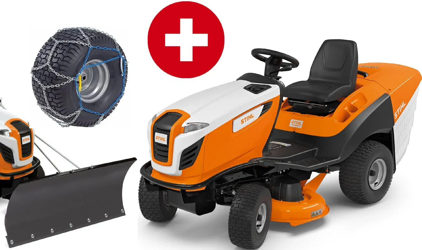 STIHL Aufsitzmäher RT 5097 Z Winterpaket mit Schneeschild und Schneeketten