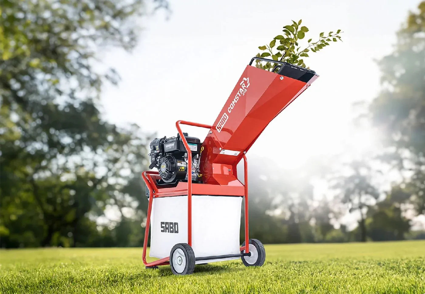 Sabo Benzin-Häcksler Comstar 210 Gartenhäcksler mit Fangkorb